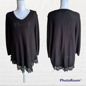 Margeaux & Ellie V-Neck black knit Sweater